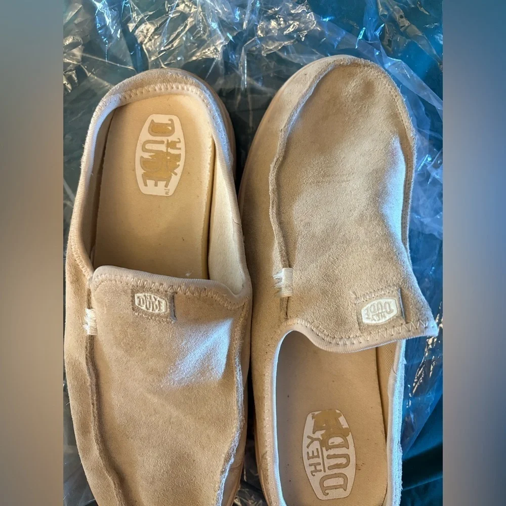 Hey Dude Men's Beige Suede Loafers Men’s pre-love size 12 wide